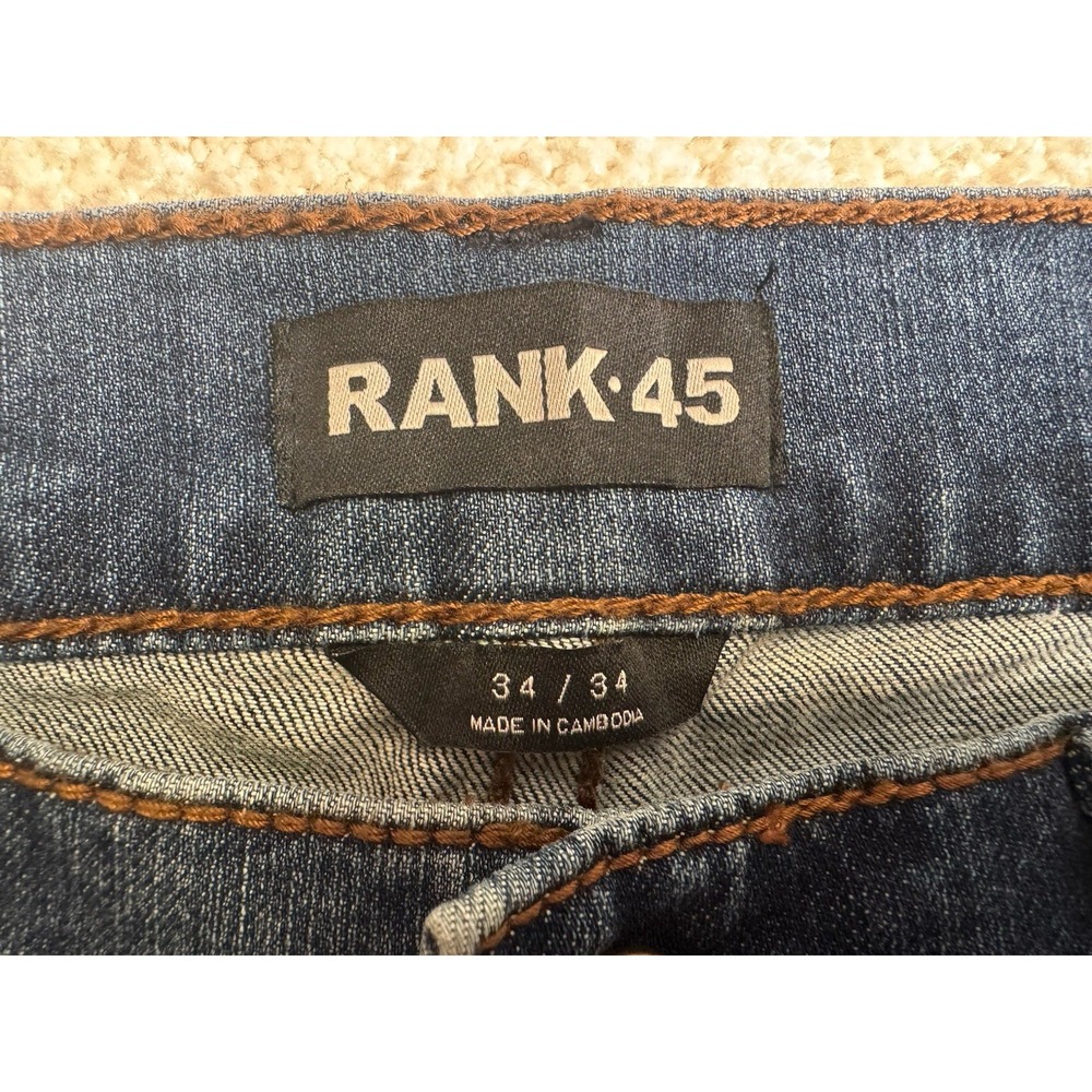 Rank 45 Men's Slim Straight Medium Wash Jeans, 34x34, NWOT tags Rugged Western - Picture 7 of 16